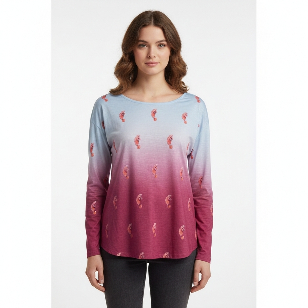Leona Lovegrove Pink Manatee Tee  Purple & Blue Size L